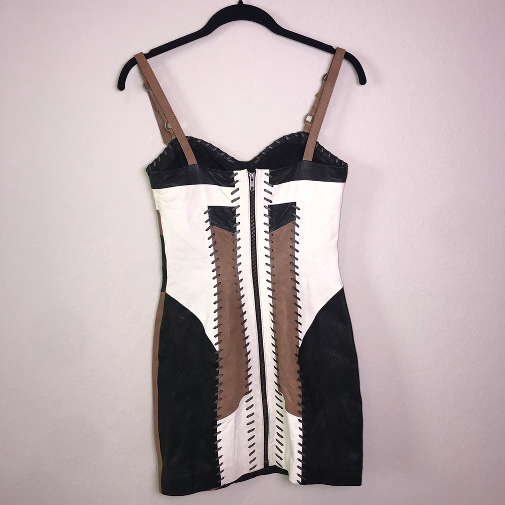 All Saints Co | Genuine Leather Corset Mini Dress - Picture 7 of 7